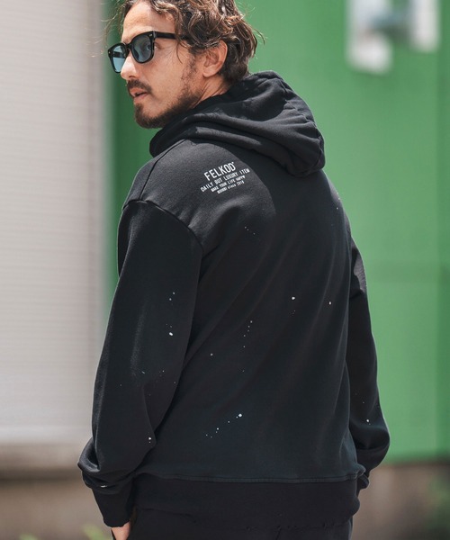 パーカー mpa3516-Distressed Painting Sweat Parka パーカー メンズ レディース