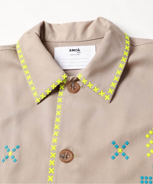 amok（アモク） シャツ CROSS BONDING SHIRT メンズ レディース
