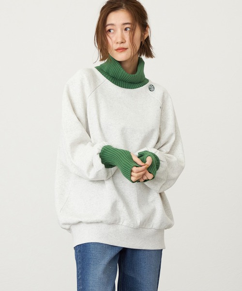 Lee（リー） トレーナー スウェット リブタートルネック 2トーン