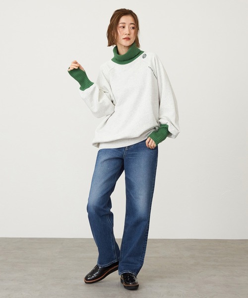 Lee（リー） トレーナー スウェット リブタートルネック 2トーン