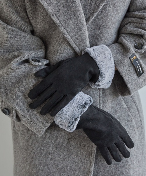 VIS（ビス） 手袋 フェイクスェードファーグローブ レディース