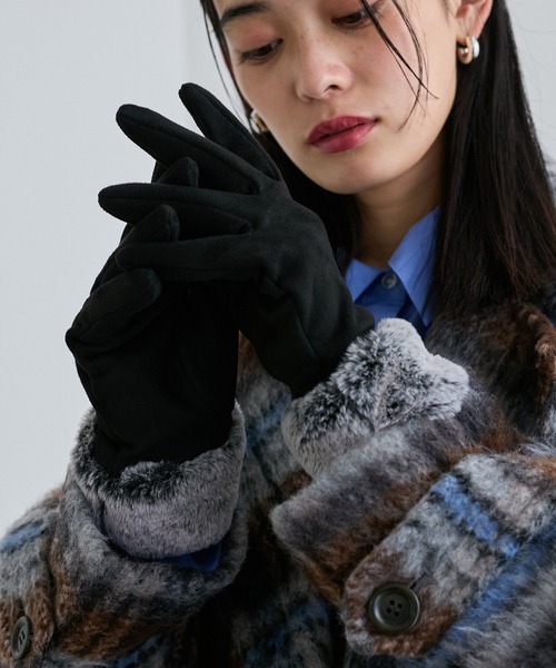VIS（ビス） 手袋 フェイクスェードファーグローブ レディース