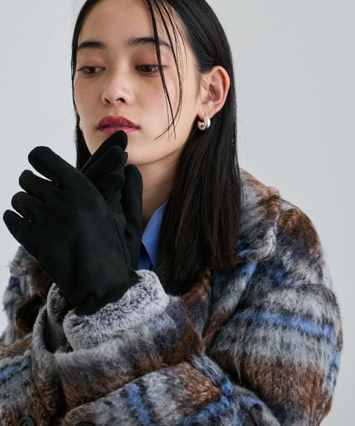 VIS（ビス） 手袋 フェイクスェードファーグローブ レディース