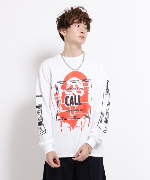 MILK BOY グラフィック長袖カットソー MILKBOY（ミルクボーイ） tシャツ PHONE CALL L.S. Tシャツ メンズ