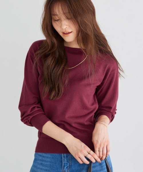 Pierrot（ピエロ） ニット セーター 洗えるふんわりボートネック