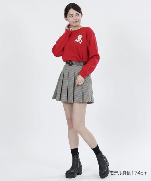 MARY QUANTグレーニット　ホワイトロゴ文字 セール】ロゴライン ニット（ニット/セーター）｜MARY QUANT