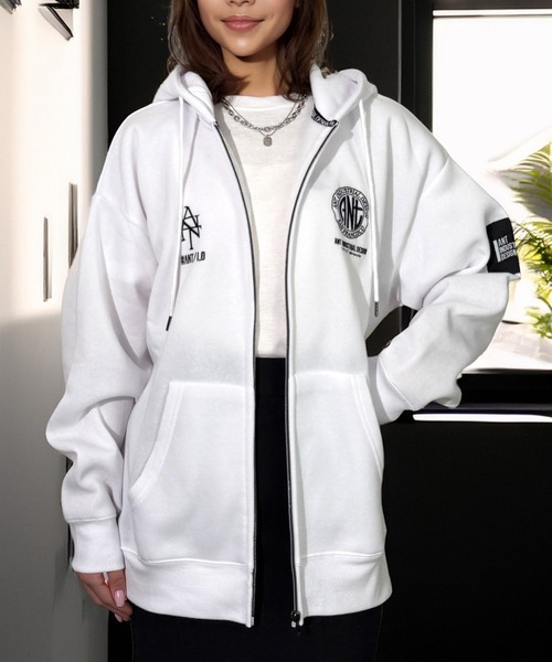 Candlestick パーカー 一目惚れ チル映え グラフィック フード 袖 ロゴ