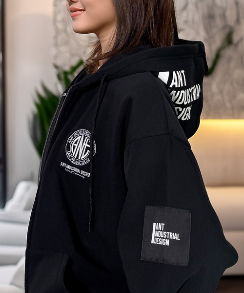 Candlestick パーカー レトロ グラフィック サガラ刺繍 フード 袖ロゴ