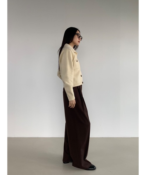 カーディガン 「DIDOT.」カシミヤブレンドメッシュニットカラーカーディガン レディース Didot.showroom カーディガン 「DIDOT.」カシミヤブレンド