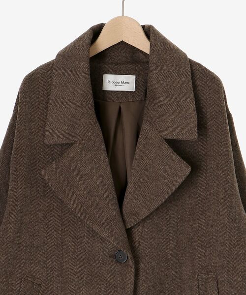 【美品】ヴァンヂャケット ヘリンボーン ダッフルコート L ブラウン イングランド製 Raincheetah ヘリンボーン ダッフルコート ブラウン