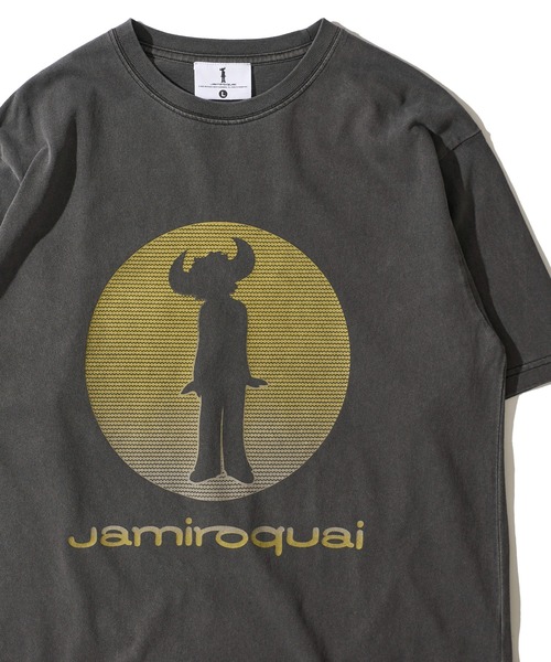 tシャツ 「JAMIROQUAI/ジャミロクワイ」ヴィンテージ風サークルロゴTシャツ / ピグメントTシャツ レディース メンズ