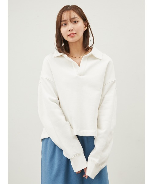 milaowenショート丈ラガースウェットトップス Mila Owen tシャツ ショート丈ラガースウェットトップス「手洗い