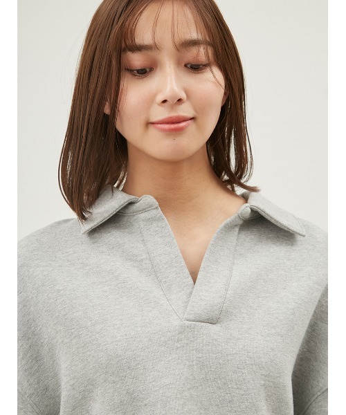 Mila Owen tシャツ ショート丈ラガースウェットトップス「手洗い