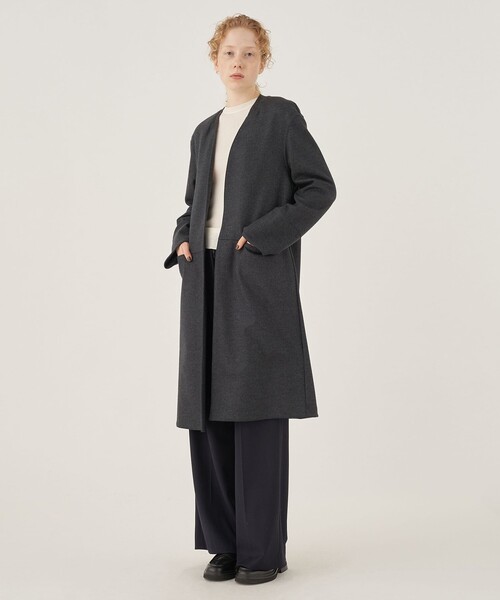 DES PRES（デプレ） ノーカラーコート FREE グレー レディース