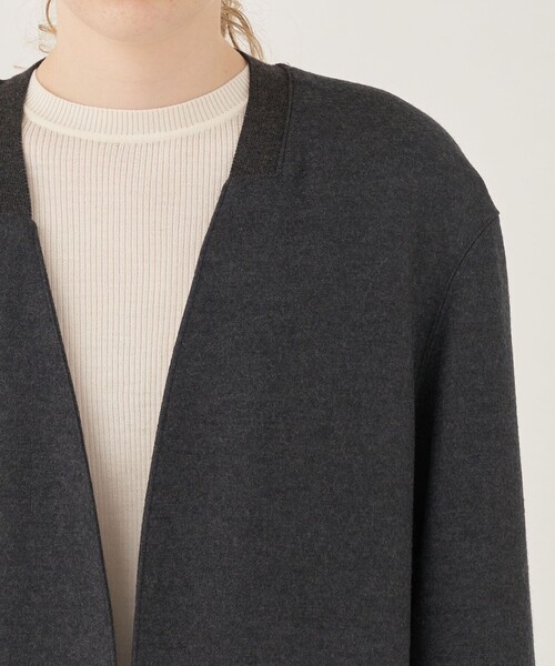 DES PRES（デプレ） ノーカラーコート FREE グレー レディース