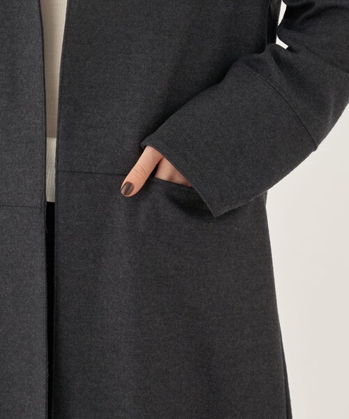 DES PRES（デプレ） ノーカラーコート FREE グレー レディース