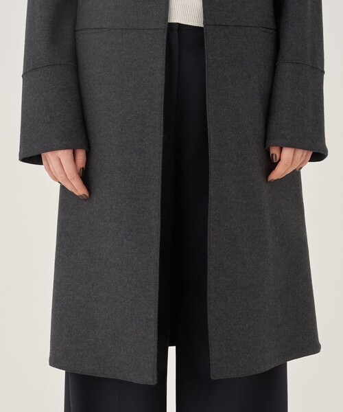 DES PRES（デプレ） ノーカラーコート FREE グレー レディース