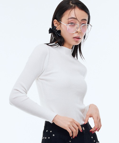 ニット セーター 「Narcissus」ハイネックリブトップス レディース