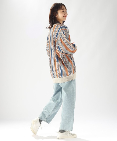 niko and…（ニコアンド） ニットカーディガン SHORT ピンク レディース