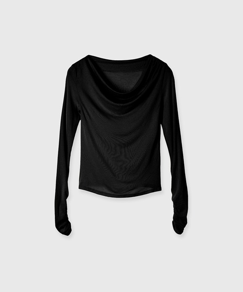 anuans tシャツ ギャザードレープカットトップス レディース