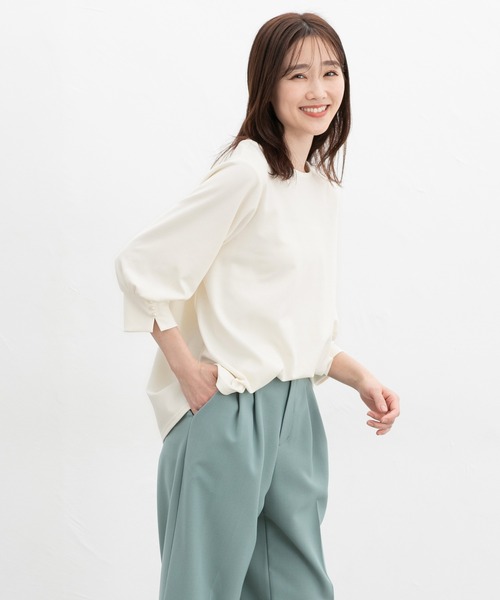 Honeys（ハニーズ） tシャツ 7分袖パール使いトップス レディース