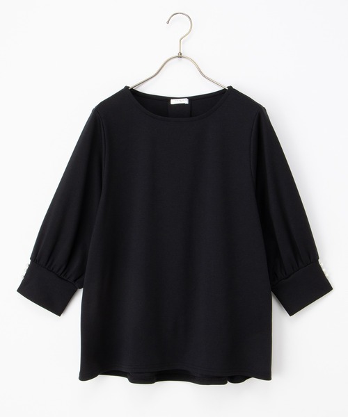 Honeys（ハニーズ） tシャツ 7分袖パール使いトップス レディース
