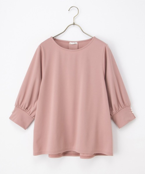 Honeys（ハニーズ） tシャツ 7分袖パール使いトップス レディース
