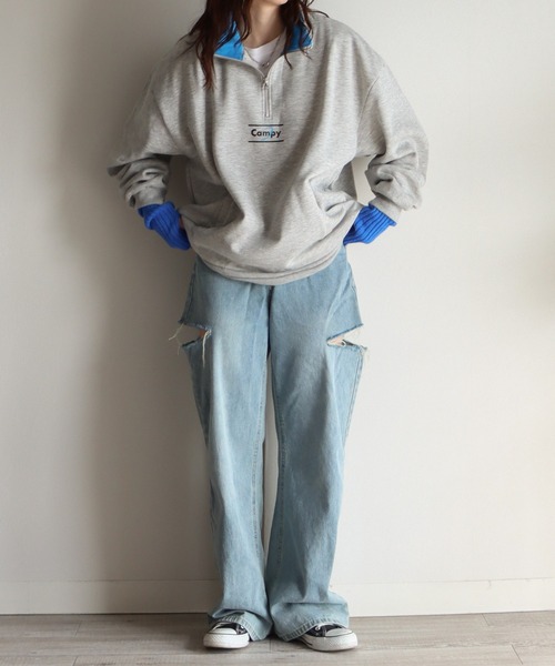 [COURO] тренировочный cut and sewn M темно-синий женский 