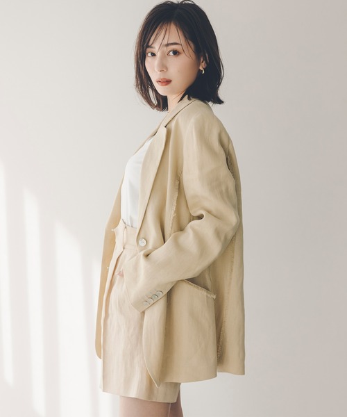 【タグ付き新品】anuans リネンバミューダパンツ　beige anuans パンツ リネンバミューダパンツ レディース : ZOZOTOWN