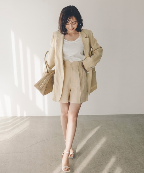 アニュアンス　リネンバミューダパンツＳ anuans（アニュアンス） パンツ リネンバミューダパンツ レディース