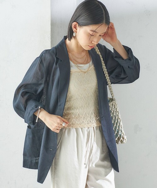 今季美品　シップス〈手洗い可能〉ラミー 4 シアー ジャケット セール】〈手洗い可能〉ラミー 4 シアー ジャケット（テーラード
