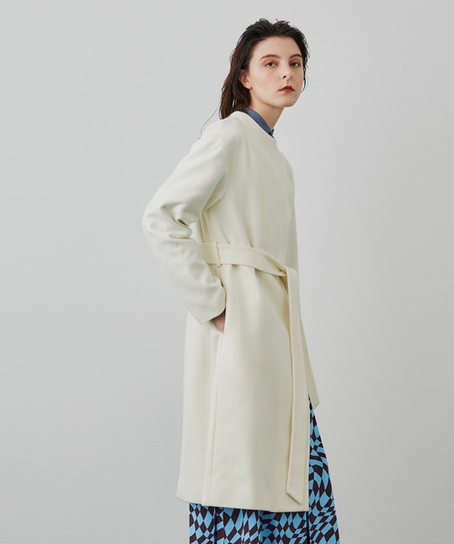 「UNITED TOKYO」 ノーカラーコート 1 アイボリー レディース_画像3