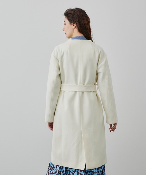 「UNITED TOKYO」 ノーカラーコート 1 アイボリー レディース_画像5