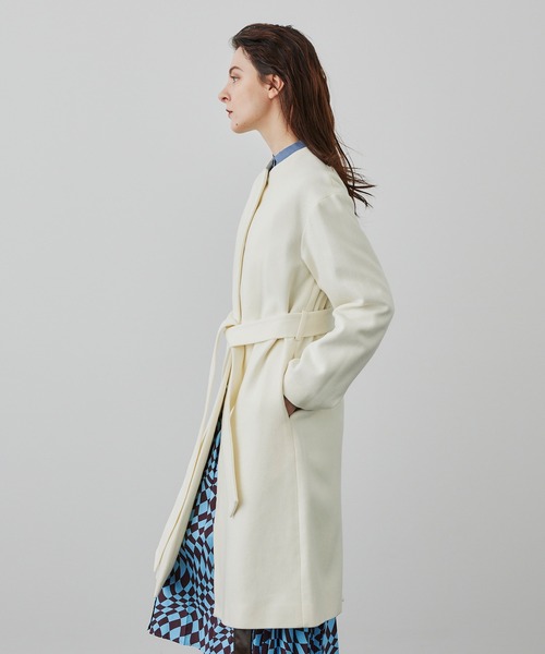 「UNITED TOKYO」 ノーカラーコート 1 アイボリー レディース_画像7