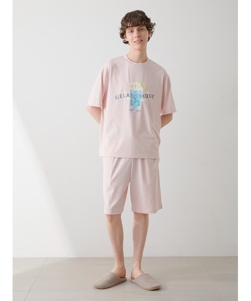 すぐ届く gelato pique 【冷感 ルームウェア】ICE CREAM Tシャツ gelato pique パジャマ 「HOMME」「接触冷感」レーヨンアイス