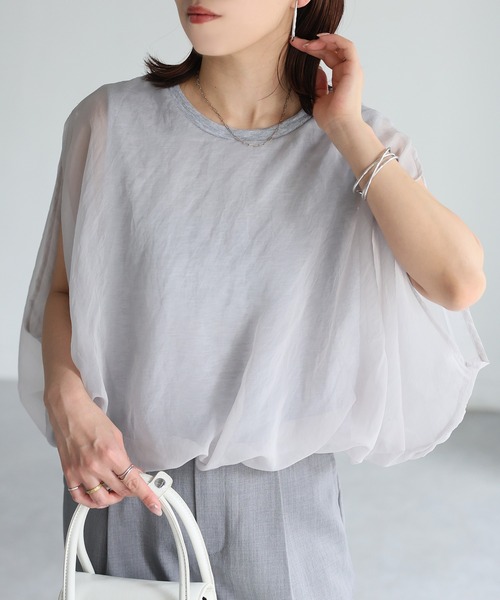 tシャツ チュールレイヤードノースリーブ582341 レディース チュールレイヤードノースリーブ582341（Tシャツ/カットソー