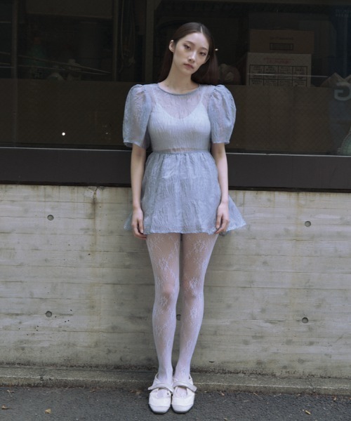 HONEY MI ブラウス シャツ 「ZOZO限定」jacquard puff sleeve