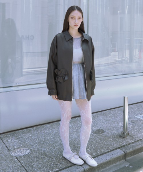 HONEY MI ブラウス シャツ 「ZOZO限定」jacquard puff sleeve