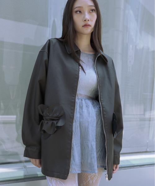 美品 ♡ honey mi honey ♡ チュール　ブラウス HONEY MI ブラウス シャツ 「ZOZO限定」jacquard puff sleeve