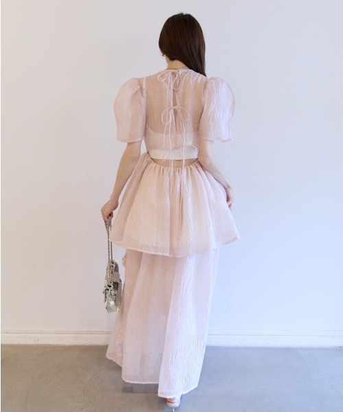 jacquard puff sleeve tunic ハニーミーハニ HONEY MI HONEY｜jacquard puff sleeve tunic