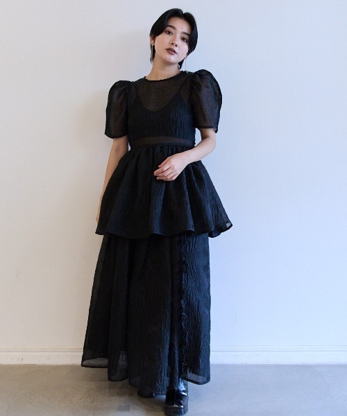 ブラウス シャツ 「ZOZO限定」jacquard puff sleeve tunic レディース ブラウス シャツ 「ZOZO限定」jacquard puff sleeve tunic