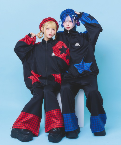 Hauls お星様が舞い降りたジャージ セットアップ Hauls ジャージ お星様が舞い降りたジャージセットあっぷ レディース