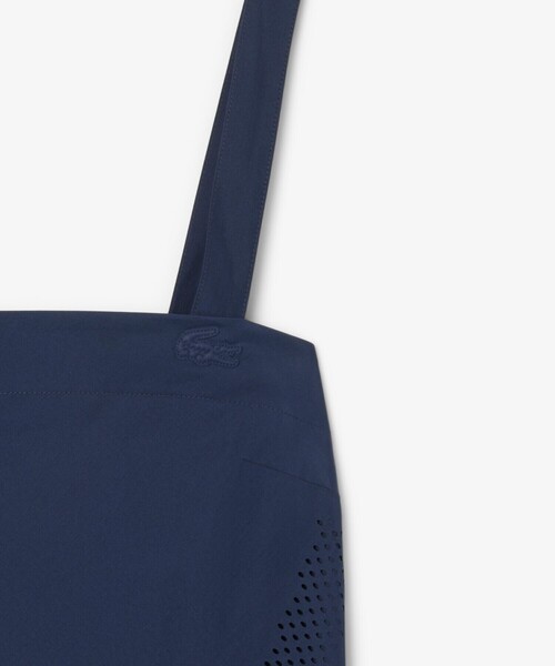 LACOSTE ワンピース レーザーカットドットライン ロングプリーツ