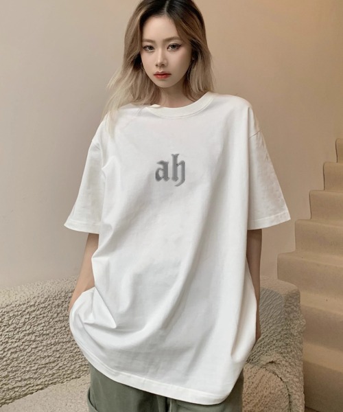 韓国 レディース ストリート Tシャツ DEVICE tシャツ ビッグサイズ ロゴ プリント 古着風 Tシャツ