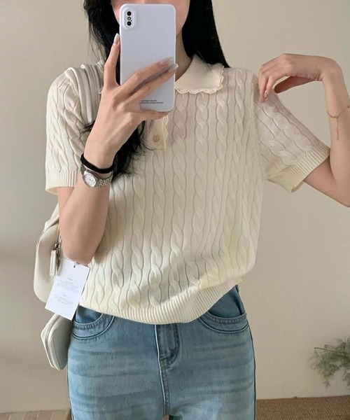 ポロ　半袖ニット　ベージュ POLO RALPH LAUREN ポロラルフローレン 半袖ニット ベージュ M