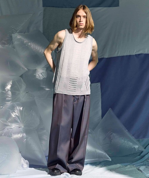 セール】Sheer Drape layered Tank Top/シアードレープレイヤー