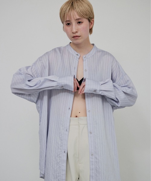 ブラウス シャツ Stripe Over Shirt レディース