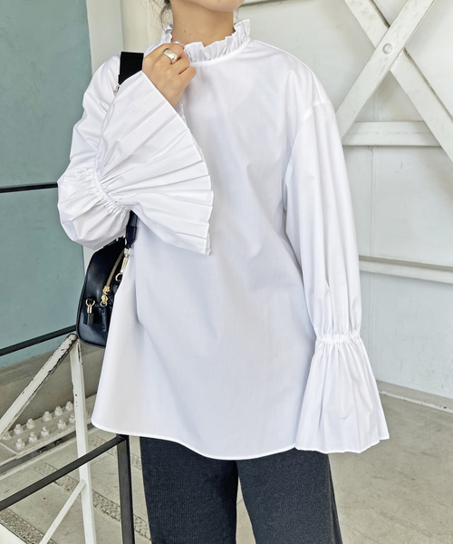 「Spick & Span」 長袖シャツ - ブルー レディース Spick & Span（シャツ/ブラウス(長袖/七分) ・ ブルー・ネイビー