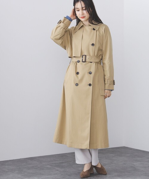 「BEAMS HEART」 トレンチコート SMALL ベージュ レディース_画像7