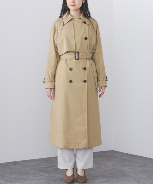 「BEAMS HEART」 トレンチコート SMALL ベージュ レディース_画像8